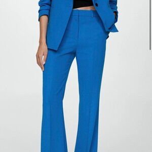Wide leg suit pants cobalt blue